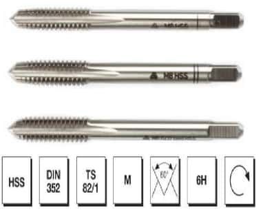 HSS DIN 352 Metrik Normal Vidalı 3'lü Takım Kılavuzu