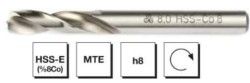 MTE - HSS -E (%8Co) Normu Punta Çürütme Matkap Ucu - Uzun( El Breyzi İçin)