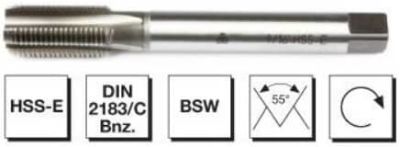 HSS - E DIN 2183-C Whitworth Vidalı Düz Kanallı Makina Kılavuzu