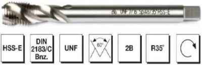 HSS - E DIN 2183/C USA İnce Vidalı Helis Kanallı Makina Kılavuzu - UNF