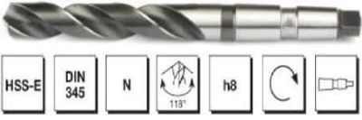 HSS-E DIN 345 Mors Konik Saplı Matkap Ucu