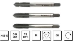 MTE - HSS - E DIN 352 Metrik Normal Vidalı 3'lü Takım Kılavuzu (1 Nr pilotlu)