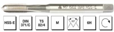HSS - E DIN 371/C Metrik Normal Vidalı Düz Kanallı Makina Kılavuzu