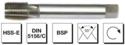 HSS - E DIN 5156/C Whitworth Boru Vidalı Düz Kanallı Makina Kılavuzu