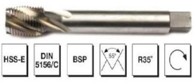 HSS - E DIN 5156/C Whitworth Boru Vidalı Helis Kanallı Makina Kılavuzu