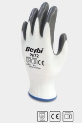 Beybi - Yarı Nitril Kaplı Örgü Polyester Eldiven-Pn72